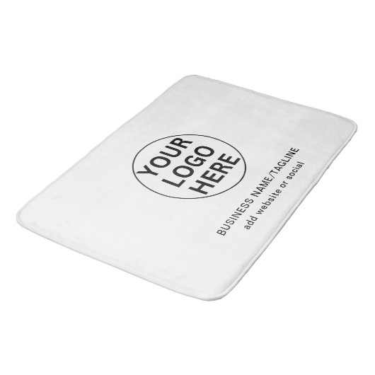 Promotionele zwart-wit zakelijke Logo & tekst Badmat (Gekanteld)