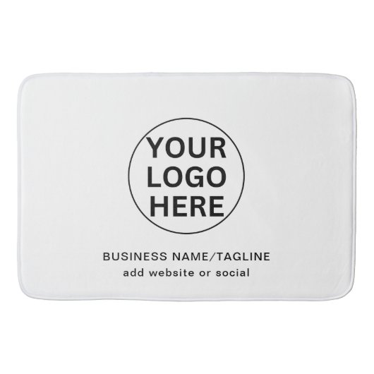 Promotionele zwart-wit zakelijke Logo & tekst Badmat (Voorkant)