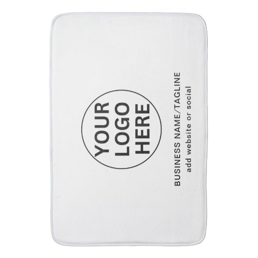 Promotionele zwart-wit zakelijke Logo & tekst Badmat (Voorkant Verticaal)