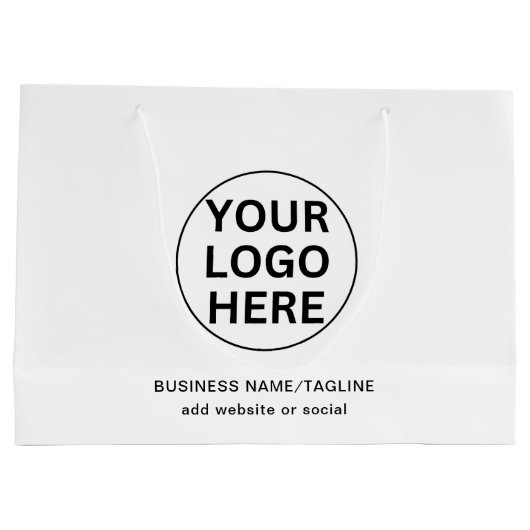 Promotionele zwart-wit zakelijke Logo & tekst Groot Cadeauzakje (Achterkant)