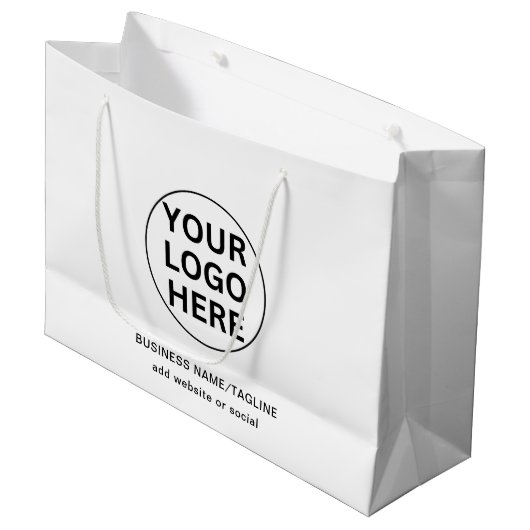 Promotionele zwart-wit zakelijke Logo & tekst Groot Cadeauzakje (Voorkant Gekanteld)