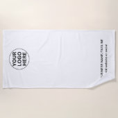 Promotionele zwart-wit zakelijke Logo & tekst Strandlaken (Voorkant)