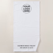 Promotionele zwart-wit zakelijke Logo & tekst Strandlaken (Voorkant)