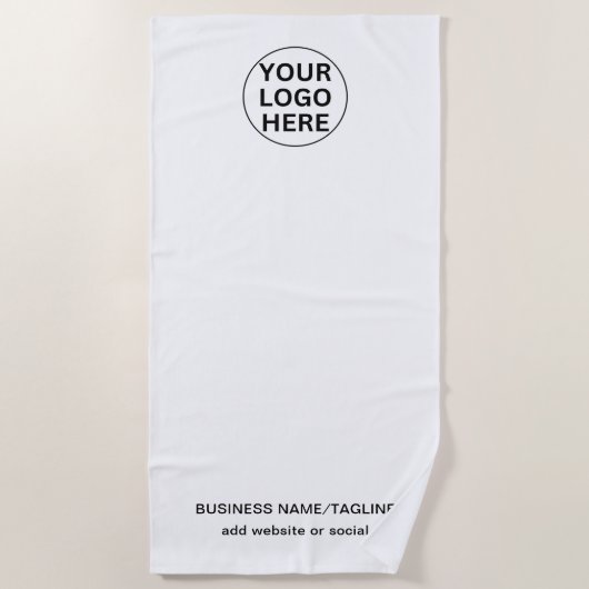 Promotionele zwart-wit zakelijke Logo & tekst Strandlaken (Voorkant)