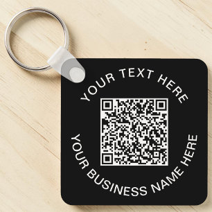 Promotionele Zwarte QR Code Sleutelhanger