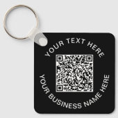 Promotionele Zwarte QR Code Sleutelhanger (Voorkant)