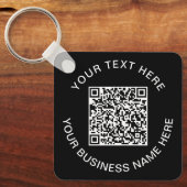 Promotionele Zwarte QR Code Sleutelhanger (Voorkant)