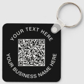Promotionele Zwarte QR Code Sleutelhanger (Achterkant)