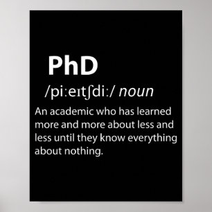 Promovendus grappige woordenboek definitie doctora poster