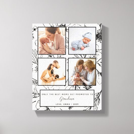  promoveren naar grootma Blush Photo Collage Canvas Afdruk (Voorkant)