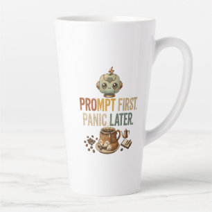 Prompt Eerst Paniek Later Grappige Ai Robot Latte Mok