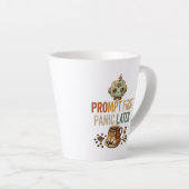 Prompt Eerst Paniek Later Grappige Ai Robot Latte Mok (Rechterhoek)
