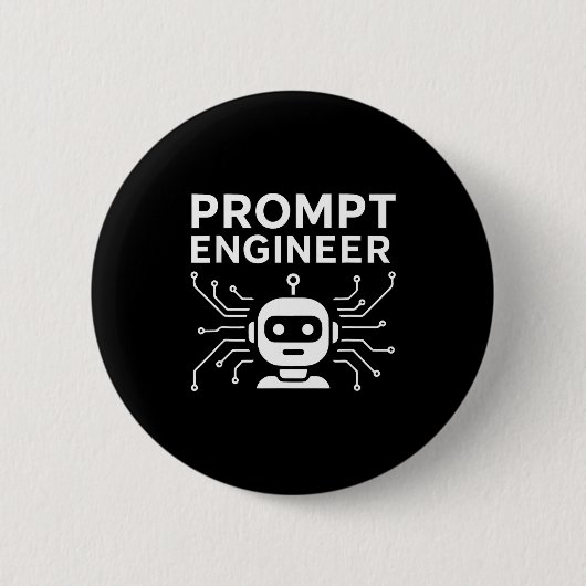 Prompt Engineer Apparel Funny Ai Tech Humor Gift Ronde Button 5,7 Cm (Voorkant)