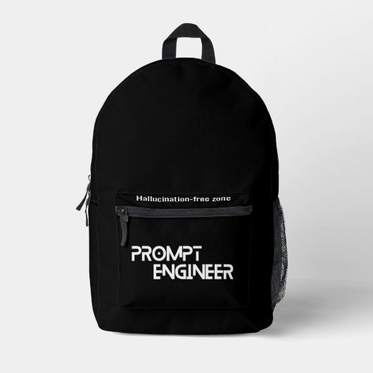 Prompt engineer minimalist quote bedrukte rugzak (Voorkant)