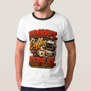 Prompt Koffie Herhaal .Ai Start Na Koffie Grappig T-shirt