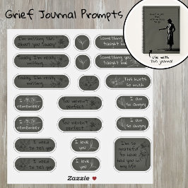 Prompt voor Grey Loss Grief Journal Sticker