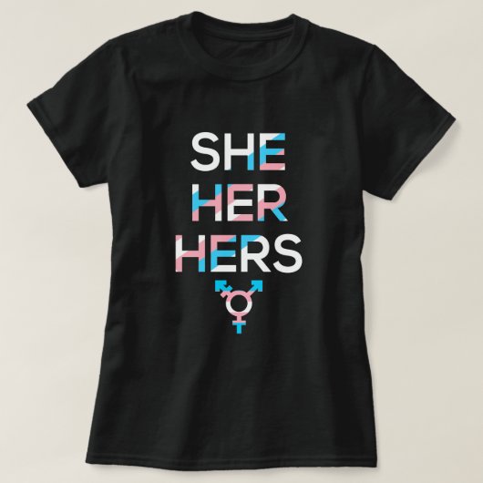 Prondes haar haar transgender Pride Symbol MTF T-shirt (Design voorkant)