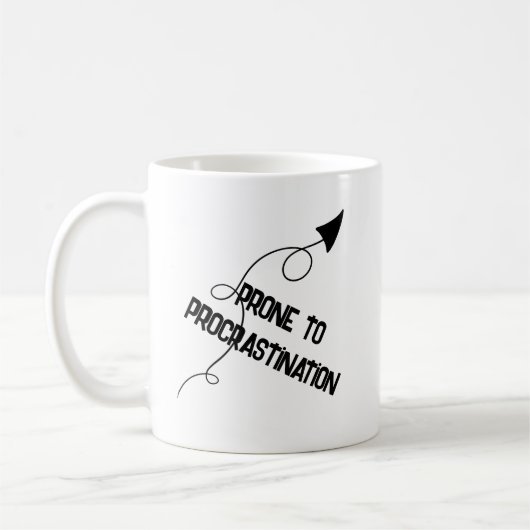 Prone to Procrastination Funny Mug Koffiemok (Links)