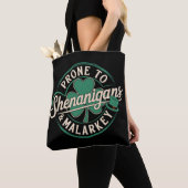 Prone to Shenanigans & Malarkey St Patrick's Day Tote Bag (Dichtbij)