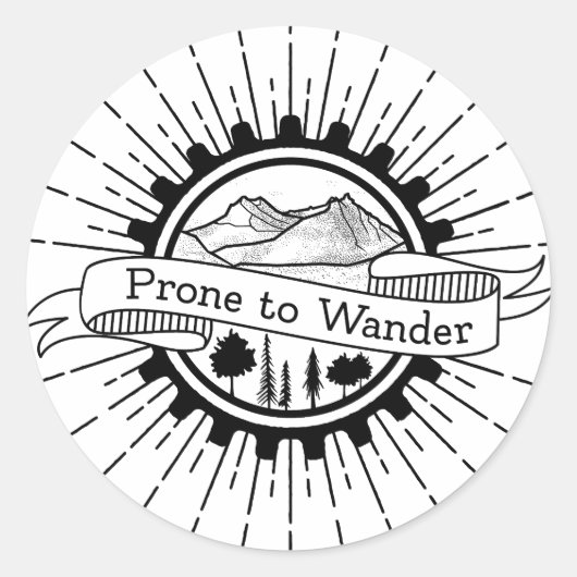 Prone to Wander Traveler Ronde Sticker (Voorkant)