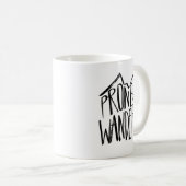 Prone to Wander | Zwarte stijl penseelscript Koffiemok (Voorkant rechts)