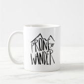 Prone to Wander | Zwarte stijl penseelscript Koffiemok (Links)