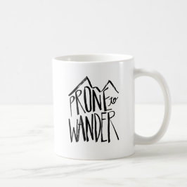 Prone to Wander | Zwarte stijl penseelscript Koffiemok
