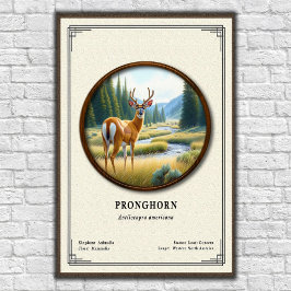 Pronghorn (American Antelope) Zoology Series Poster