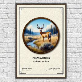 Pronghorn (Amerikaanse Antilope) Zoölogie Serie Poster
