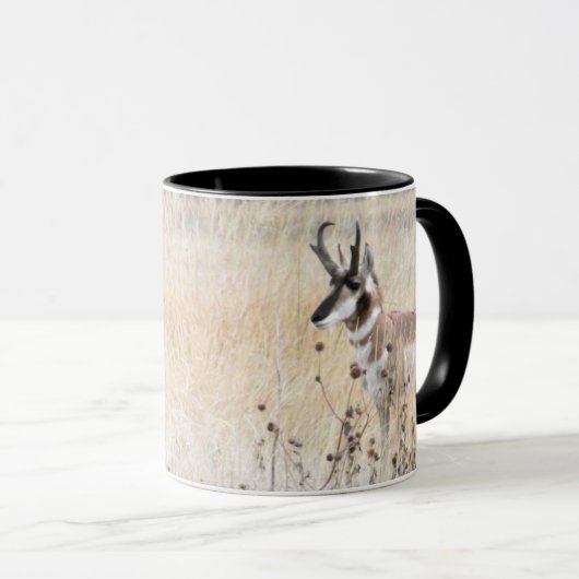 Pronghorn Antelope Buck in Wyoming Field Mok (Voorkant rechts)