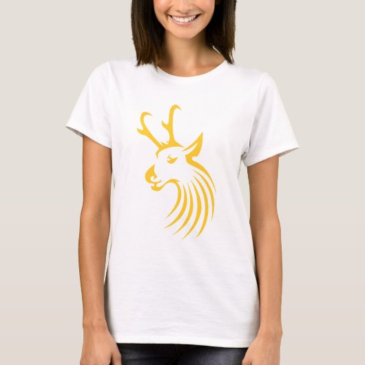 Pronghorn Antelope in Swish Drawing Style T-shirt (Voorkant)