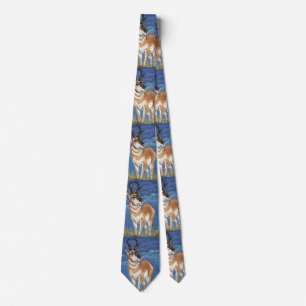 Pronghorn Antelope kijkt Storm Wildlife Art Stropdas