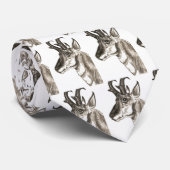 Pronghorn Antelope Wildlife Charcoal Art Stropdas (Opgerold)