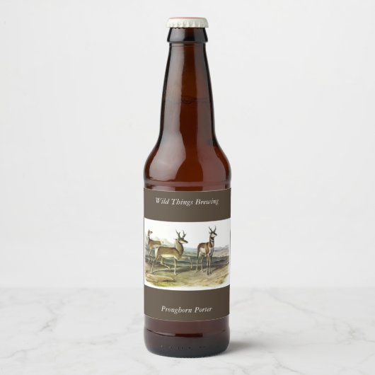 Pronghorn (Prong-horned Antelope) van Audubon Bier Etiket (Voorkant)