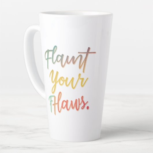 pronken met uw gebreken latte mok (Linkerhoek)