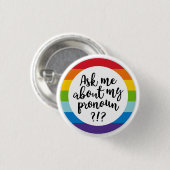 Pronoun Badge Ronde Button 3,2 Cm (Voorkant /achterkant)
