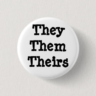 Pronoun-Button van hen/Them/Theirs Ronde Button 3,2 Cm