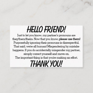 Pronoun Cards (zij/zij partner) Visitekaartje