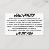 Pronoun Cards (zij/zij partner) Visitekaartje (Voorkant)