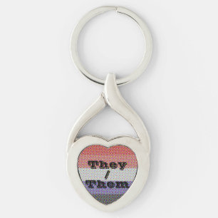 Pronoun Cupioromantic Pride Flag Sleutelhanger