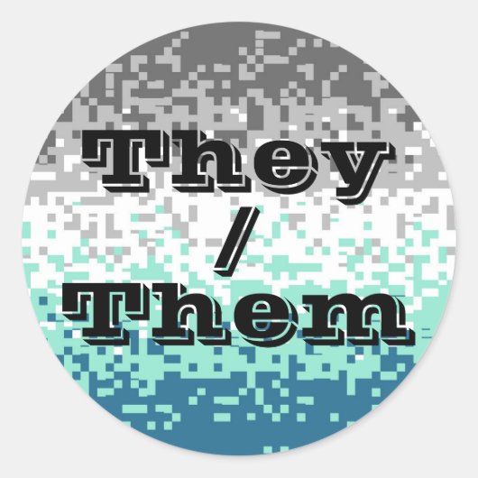 Pronoun Frayromantic Pride Flag Ronde Sticker (Voorkant)