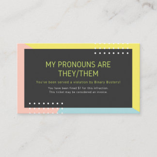 Pronoun Intervention (Fine) "Zij/Them" Visitekaartje