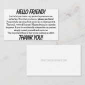 Pronoun-Kaarten (ze/hir-partner) Visitekaartje (Voorkant / Achterkant)