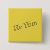 Pronoun Pin (Square) Vierkante Button 5,1 Cm (Voorkant)
