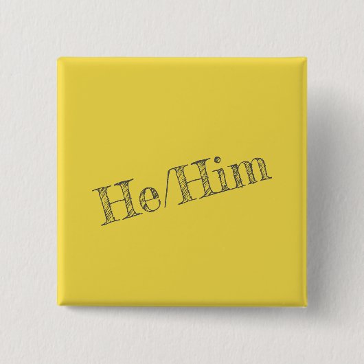 Pronoun Pin (Square) Vierkante Button 5,1 Cm (Voorkant)