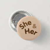 Pronoun Pin Zij/haar Ronde Button 3,2 Cm (Voorkant /achterkant)