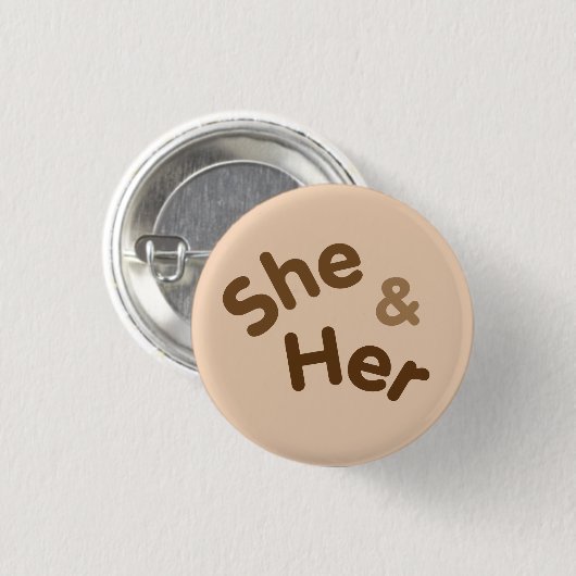Pronoun Pin Zij/haar Ronde Button 3,2 Cm (Voorkant /achterkant)