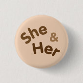 Pronoun Pin Zij/haar Ronde Button 3,2 Cm (Voorkant)