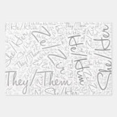 Pronoun pride gender queer rainbow lgbtqa inpakpapier vel (Voorkant 3)