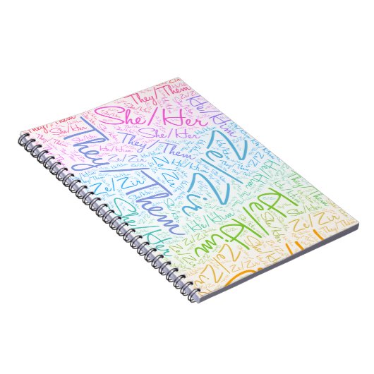 Pronoun pride gender queer rainbow lgbtqa notitieboek (Rechterzijde)